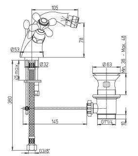 Смеситель для биде Paini Liberty 17CR327 хром
